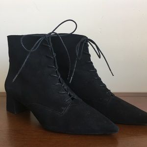 Free People Dacile suede lace up ankle witch boots gothic pointed toe punk